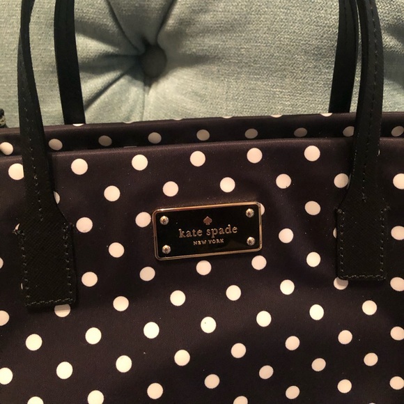 Kate Spade Sm. Loden- Black/White Polka Dot Bag! - Picture 3 of 8